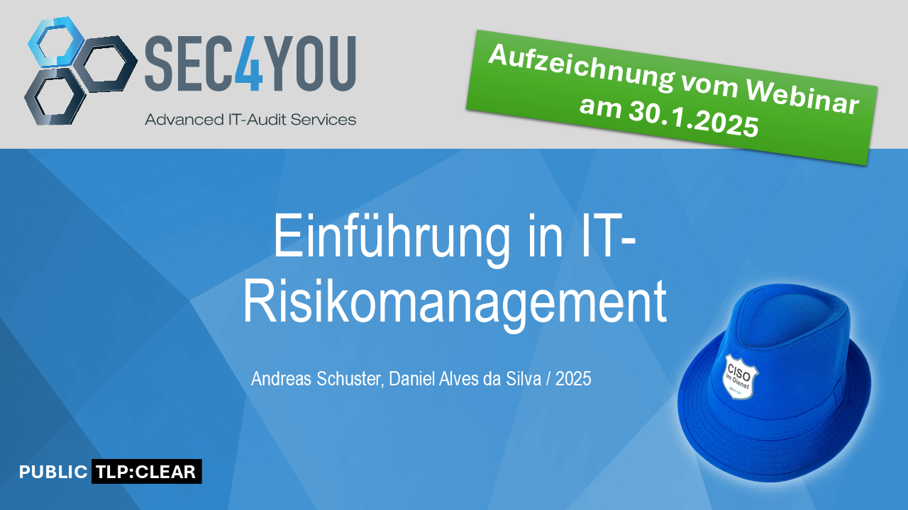 Nachlese Webinar Einführung in IT-Risikomanagement